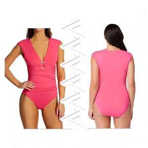 Bleu Rod Beattie Ring Me Up Cap Sleeve One Piece Swimsuit Size 6